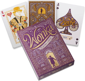 Unwrap the magic with premium Willy Wonka playing cards by theory11! Experience stunning illustrations and unrivaled quality, all made in America.